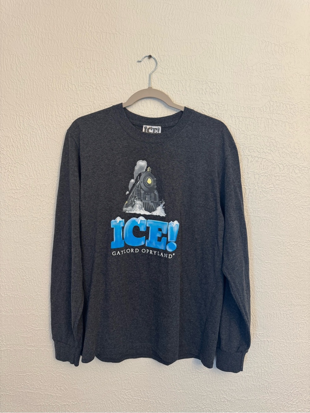 ICE! Polar Express Gaylord Opryland Charcoal Graphic Long Sleeve Shirt